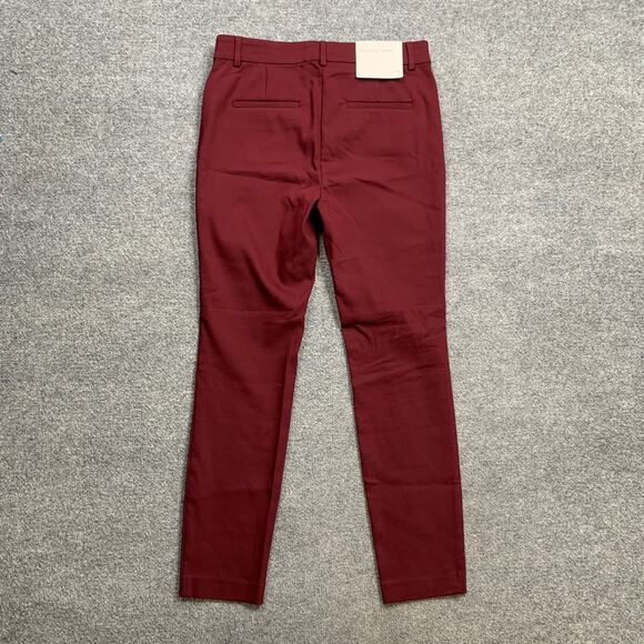 Loft Pants Womens Womens 4 Burgundy Sutton Skinny Stretch Slash Pockets Ankle - Picture 9 of 15